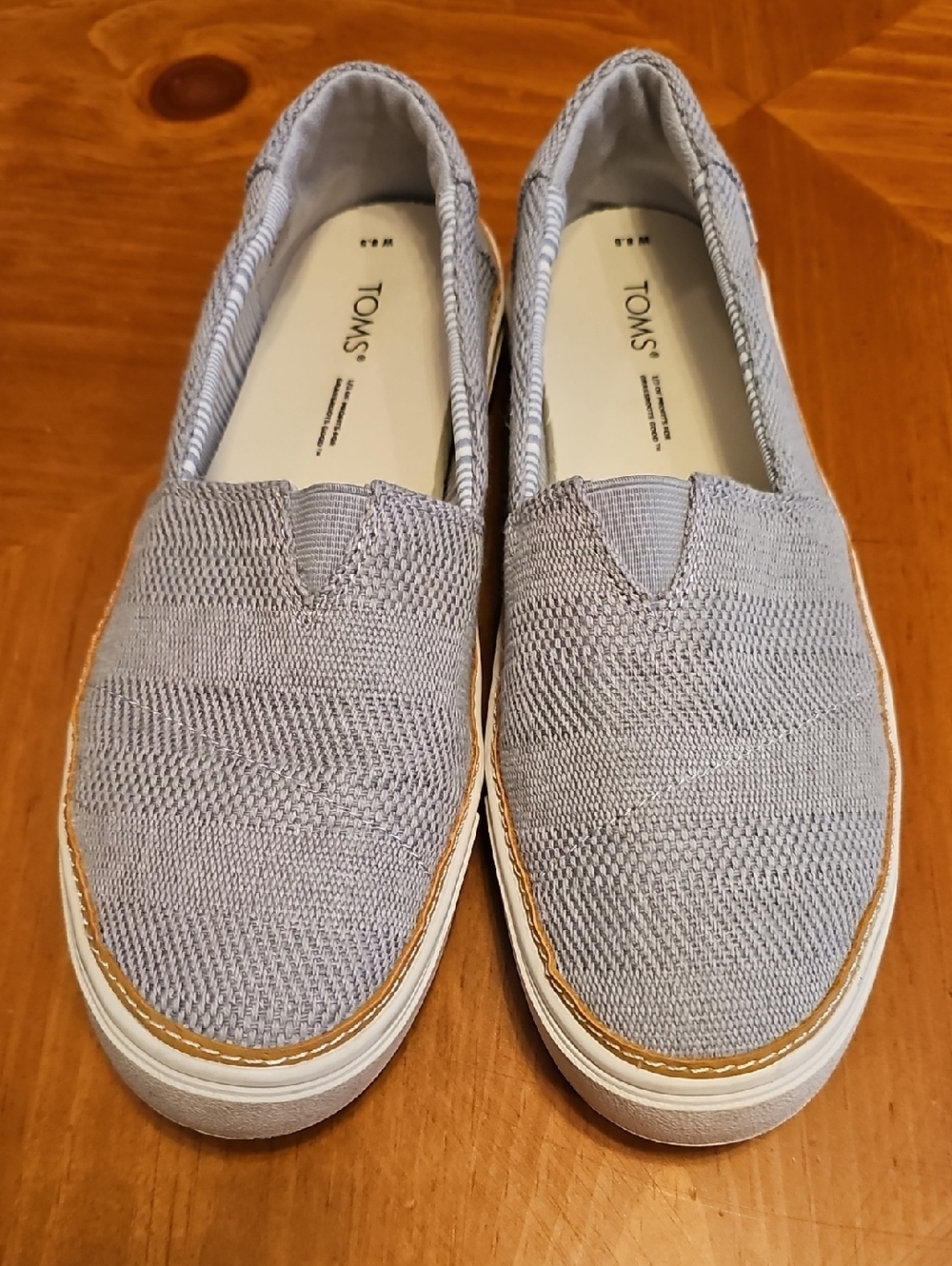TOMS Light Gray Knit Slip-On Shoes
